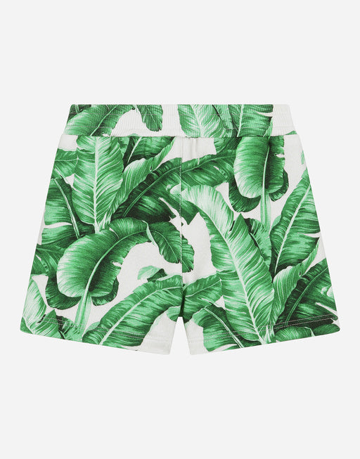 JERSEY JOGGING SHORTS WITH BANANA-TREE PRINT