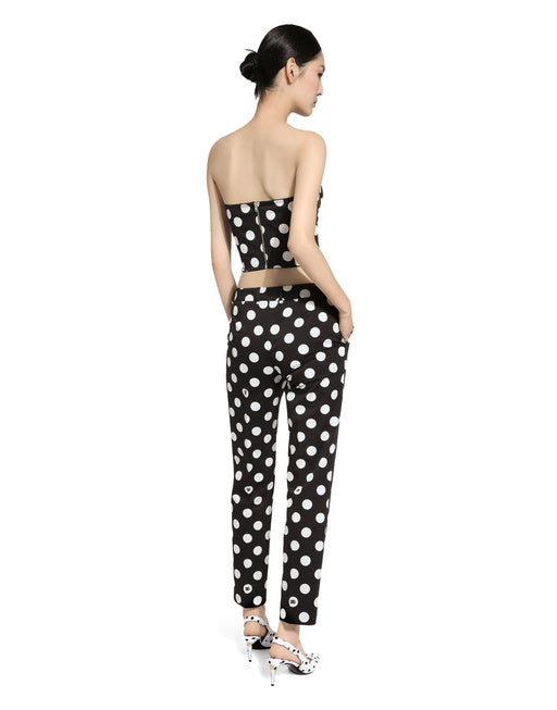COTTON PANTS WITH POLKA-DOT PRINT