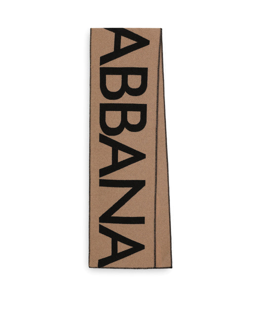 WOOL JACQUARD SCARF WITH DOLCE&GABBANA LOGO