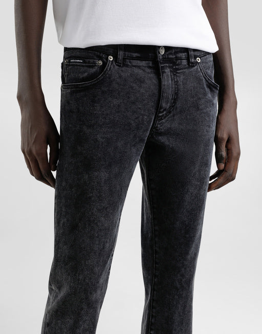 SKINNY JEANS IN STRETCH COTTON WITH PLAQUE