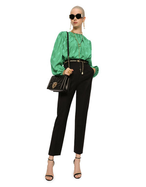 SILK BLOUSE WITH ALL-OVER DG LOGO
