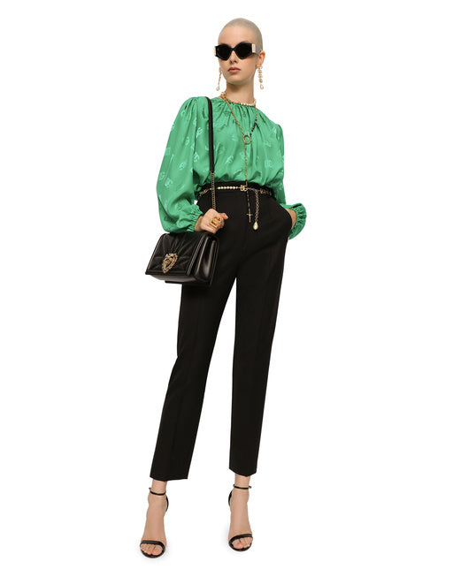 SILK BLOUSE WITH ALL-OVER DG LOGO