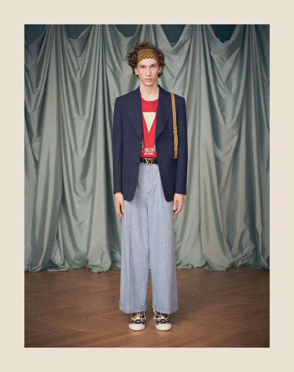 T-Shirt In Cotone Con Stampa Chez Valentino