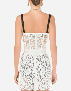 LAMINATED LACE BUSTIER