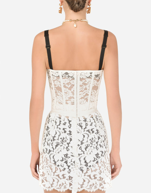 LAMINATED LACE BUSTIER