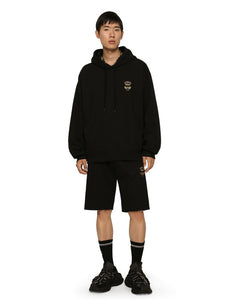 COTTON JERSEY SWEATSHIRT WITH HOOD AND EMBROIDERY