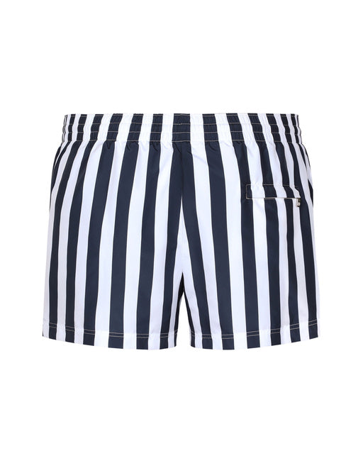 SWIM SHORTS WITH VERTICAL-STRIPE PRINT