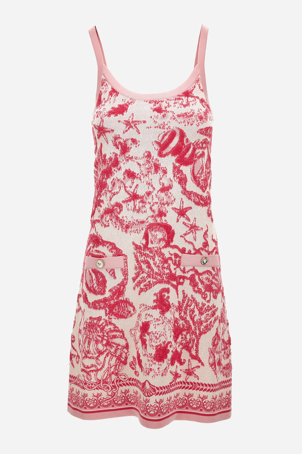 Knit Dress In Underwater Barocco Towel Stitch Stretch Viscose Blend