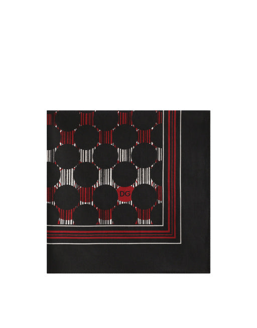 COTTON POCKET SQUARE WITH POLKA-DOT PRINT