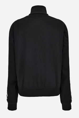Sweatshirt In Compact Techno Jersey Fabric-Chain Print Inserts