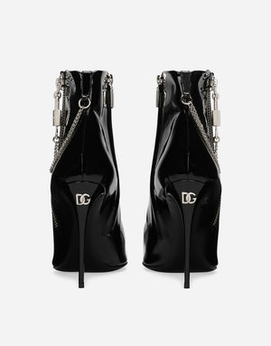 PATENT LEATHER ANKLE BOOTS