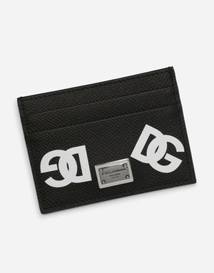 CALFSKIN CARD HOLDER WITH ALL-OVER DG PRINT