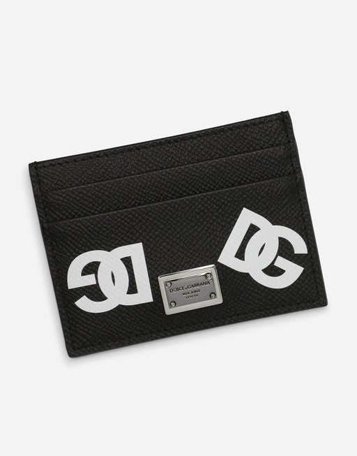 CALFSKIN CARD HOLDER WITH ALL-OVER DG PRINT