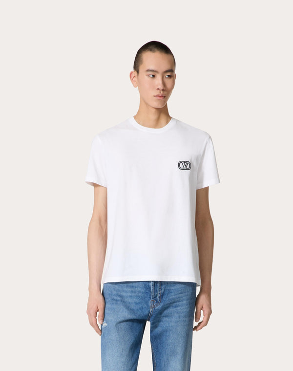 T-Shirt In Cotone Con Patch Vlogo Signature