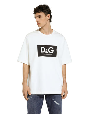 COTTON T-SHIRT WITH D&G PRINT