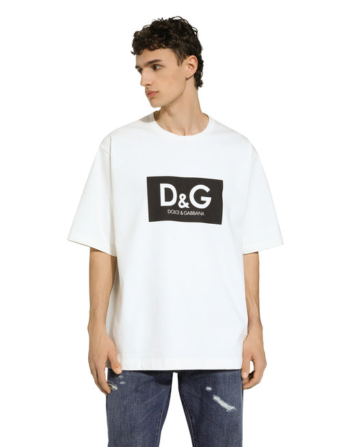 COTTON T-SHIRT WITH D&G PRINT