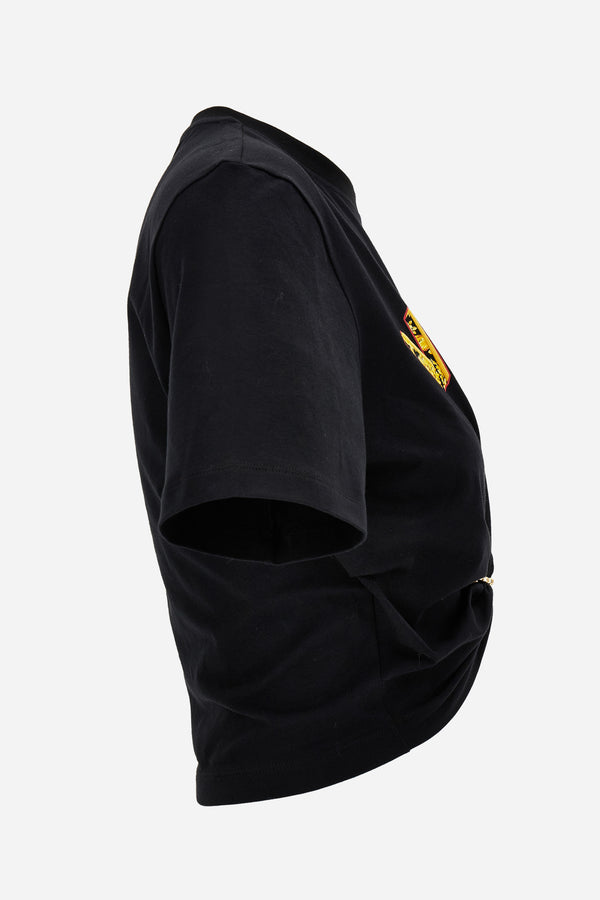 T-Shirt In Jerey Fabric With Versace Milano Barocco 92 Print