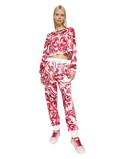 MAJOLICA-PRINT JERSEY JOGGING PANTS