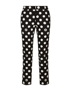 COTTON PANTS WITH POLKA-DOT PRINT