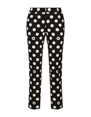 COTTON PANTS WITH POLKA-DOT PRINT