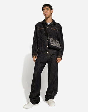 JACQUARD COATED CROSSBODY BAG