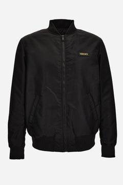Blouson In Plain Canvas Fabric-Medusa Embroidery