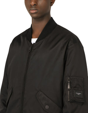 NYLON JACKET WITH BRANDED PLATE
