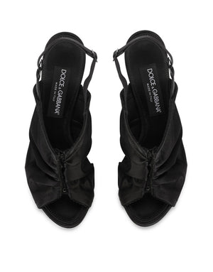 SATIN SLINGBACKS WITH CORSET-STYLE FASTENING