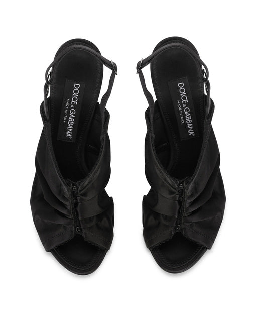 SATIN SLINGBACKS WITH CORSET-STYLE FASTENING