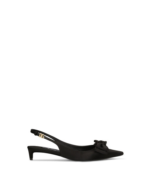 SATIN SLINGBACKS WITH BOW DETAIL
