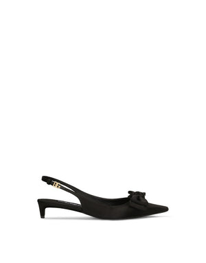 SATIN SLINGBACKS WITH BOW DETAIL