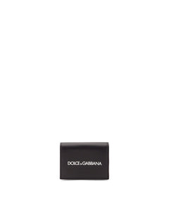 CALFSKIN WALLET WITH LOGO PRINT