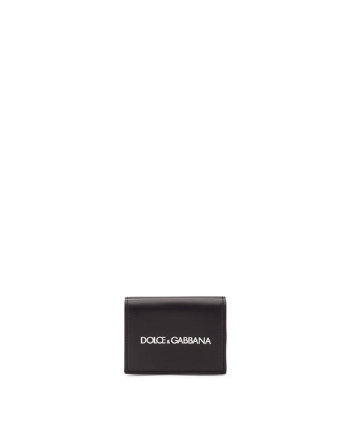 CALFSKIN WALLET WITH LOGO PRINT