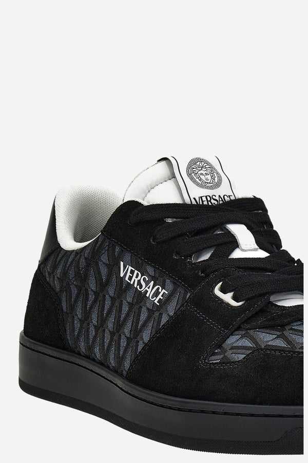 New Basket Sneakers In Suede+Jacquard V+Calf Leather