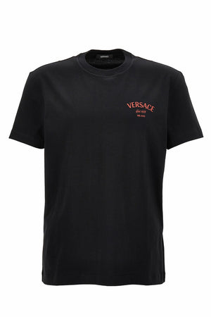 T-Shirt In Jersey Fabric + Versace Stamp Print