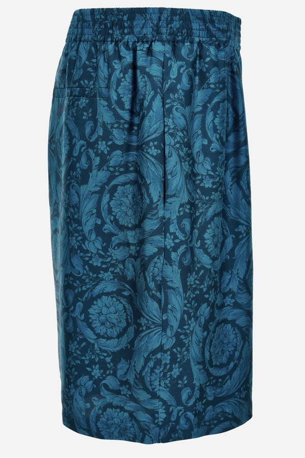 Shorts In Silk Twill Print Barocco 92 Allover