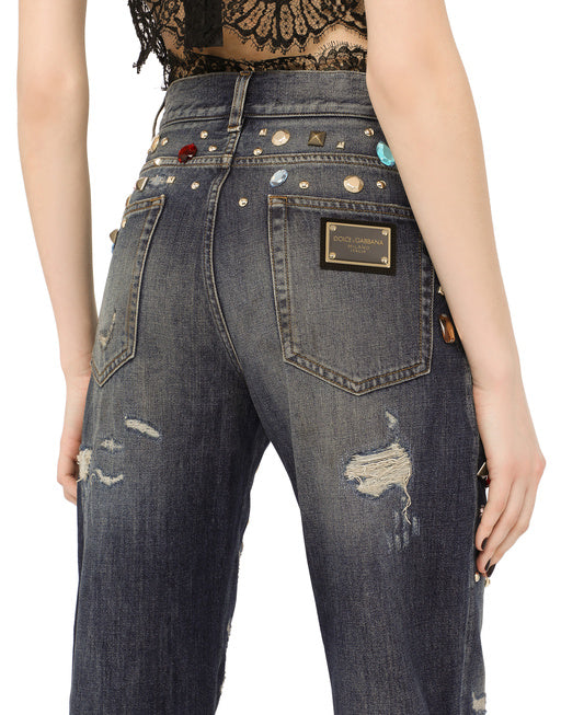 DENIM JACKET WITH RHINESTONE DETAILS