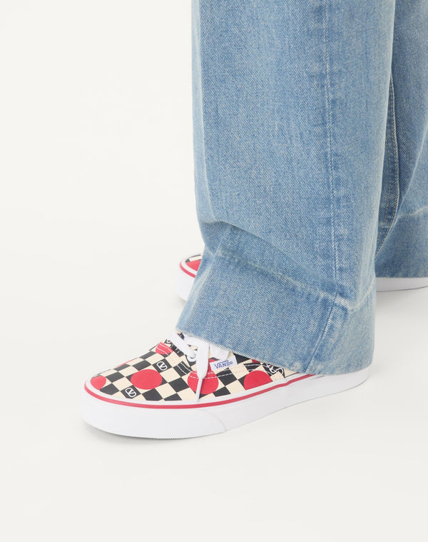 Sneaker Low-Top Valentino Garavani And Vans In Tessuto Con Stampa VLogo Checkerboard E Dettaglio Pois
