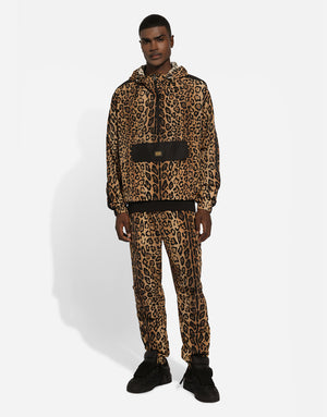CRESPO LEO PRINT JOGGING PANTS WITH PLAQUE