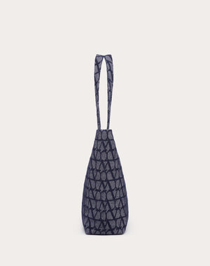 Borsa Shopping Toile Iconographe In Tessuto Jacquard Effetto Denim