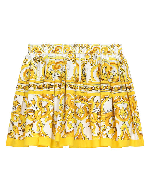 POPLIN SKIRT WITH YELLOW MAJOLICA PRINT