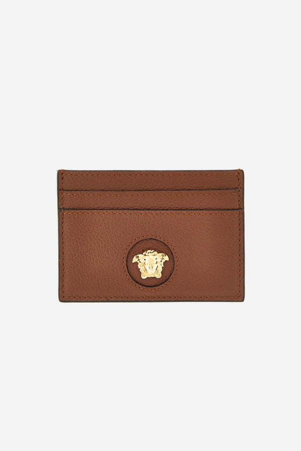 La Medusa Card Case In Grainy Calf Leather