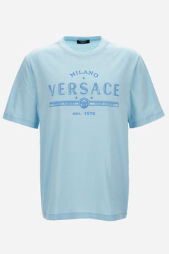 T-Shirt In Compact Cotton Jersey Fabric-Never Forget Versace Print