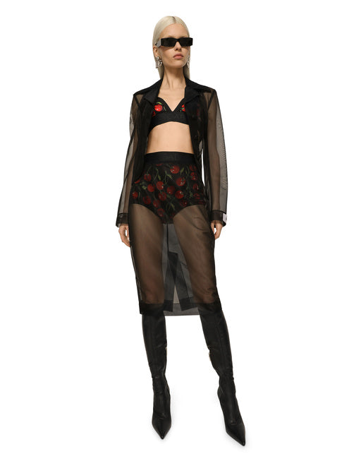 CHERRY-PRINT SATIN HIGH-WAISTED PANTIES