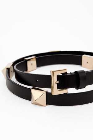 CINTURA ROCKSTUD FIERCE IN VITELLO LUCIDO 15 MM