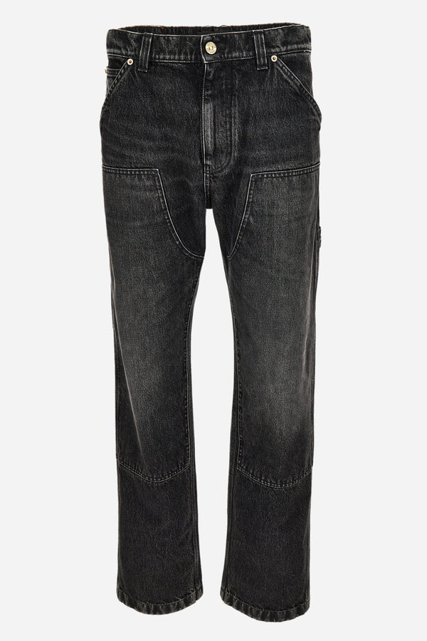 Pant Denim In Stone Wash Black Denim Fabric