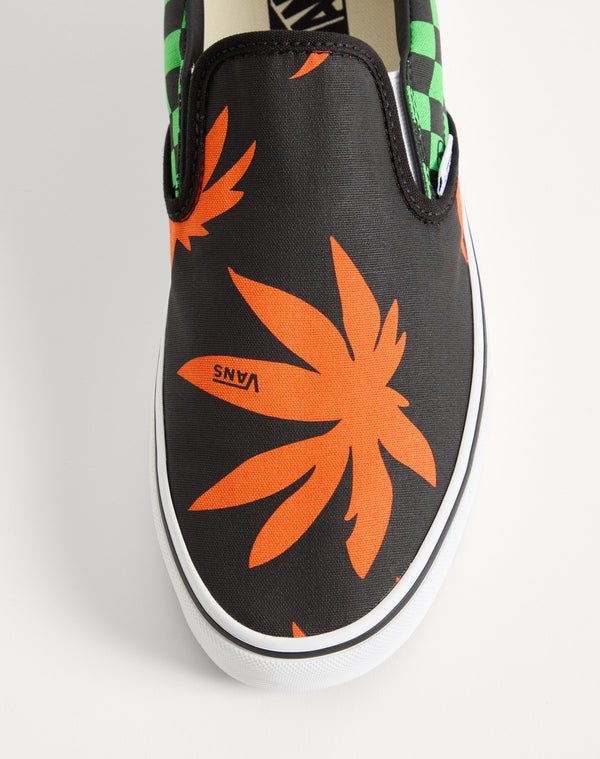 Sneaker Slip-On Valentino Garavani And Vans In Tessuto Con Stampa VLogo Checkerboard E Stampa Tropical Leaves