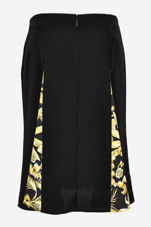 Skirt In Enver Satin-Twill Poly Details Baroque Palm Allover  Print