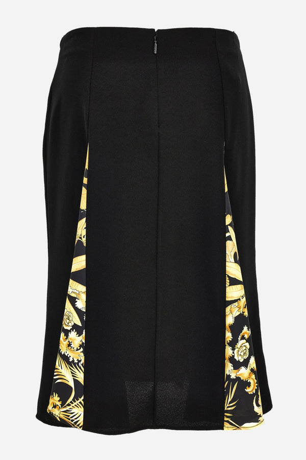 Skirt In Enver Satin-Twill Poly Details Baroque Palm Allover  Print