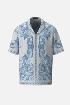 Informal Shirt In Silk Twill Architectural Barocco Print